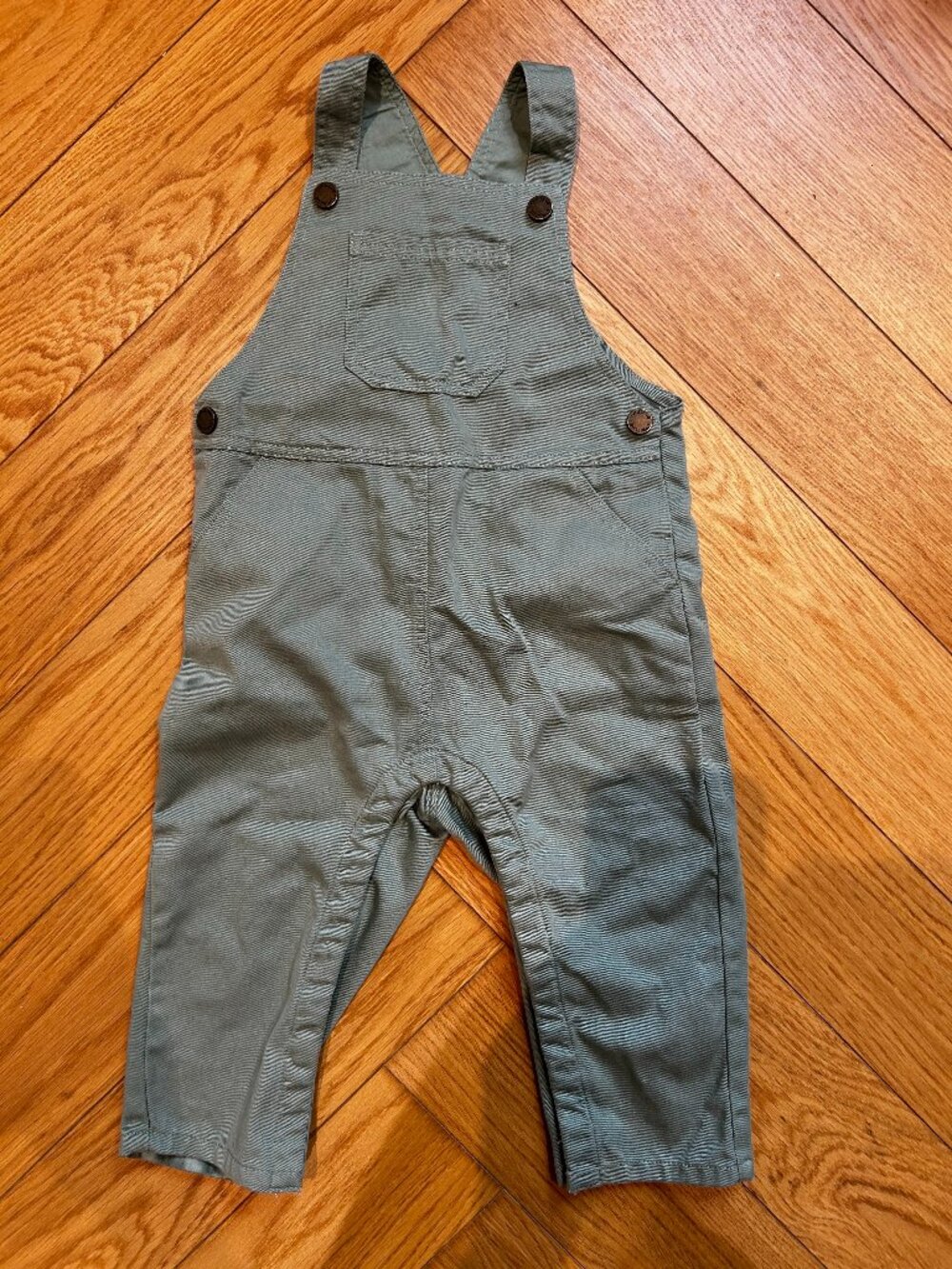 Cyrillus baby romper dungaree one-piece jumpsuit 18 months green long